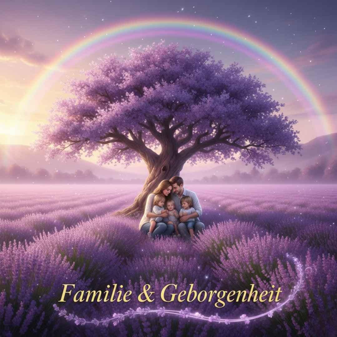 Familie und Geborgenheit - Familie in Lavendelfeld