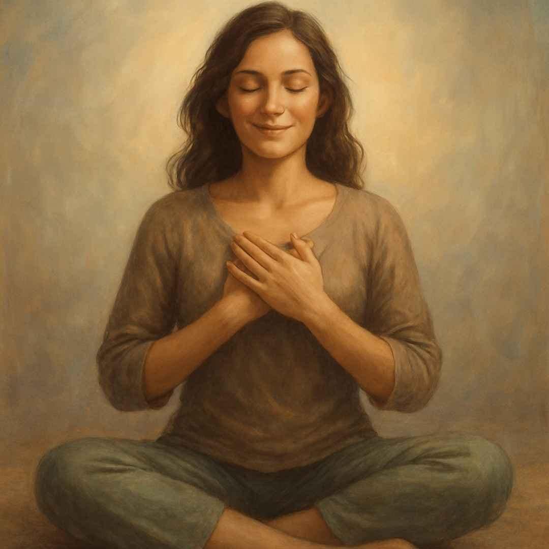 Herzmeditation mit rosafarbenem Licht